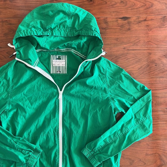 Denim & Flower Green Full Zip Lightweight Hoodie Jacket - Picture 2 of 10